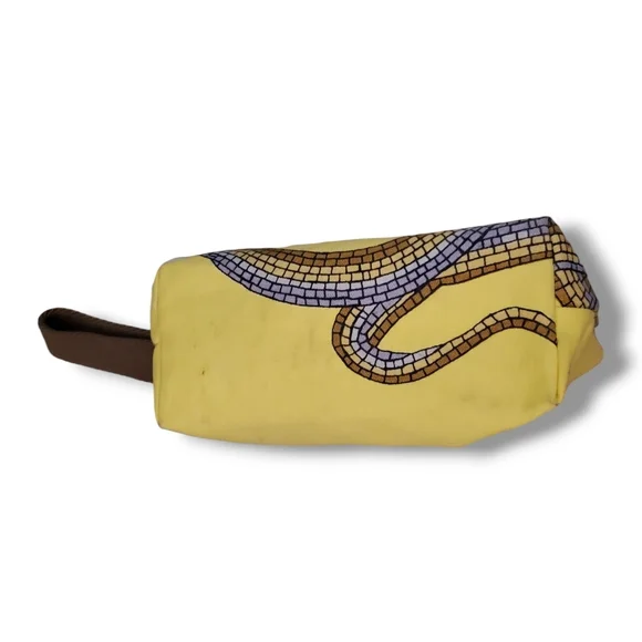 INOUI EDITIONS Mosaic Octopus Yellow Cosmetic Pouch Clutch - Picture 3 of 12